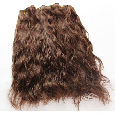 Wholesale 100% Natural Human Hair  hair weft  natural curling curtain hair extensions