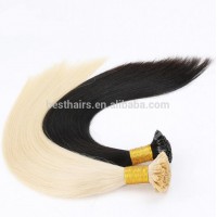 Double Drawn Human American Glue keratin v tip human hair extension